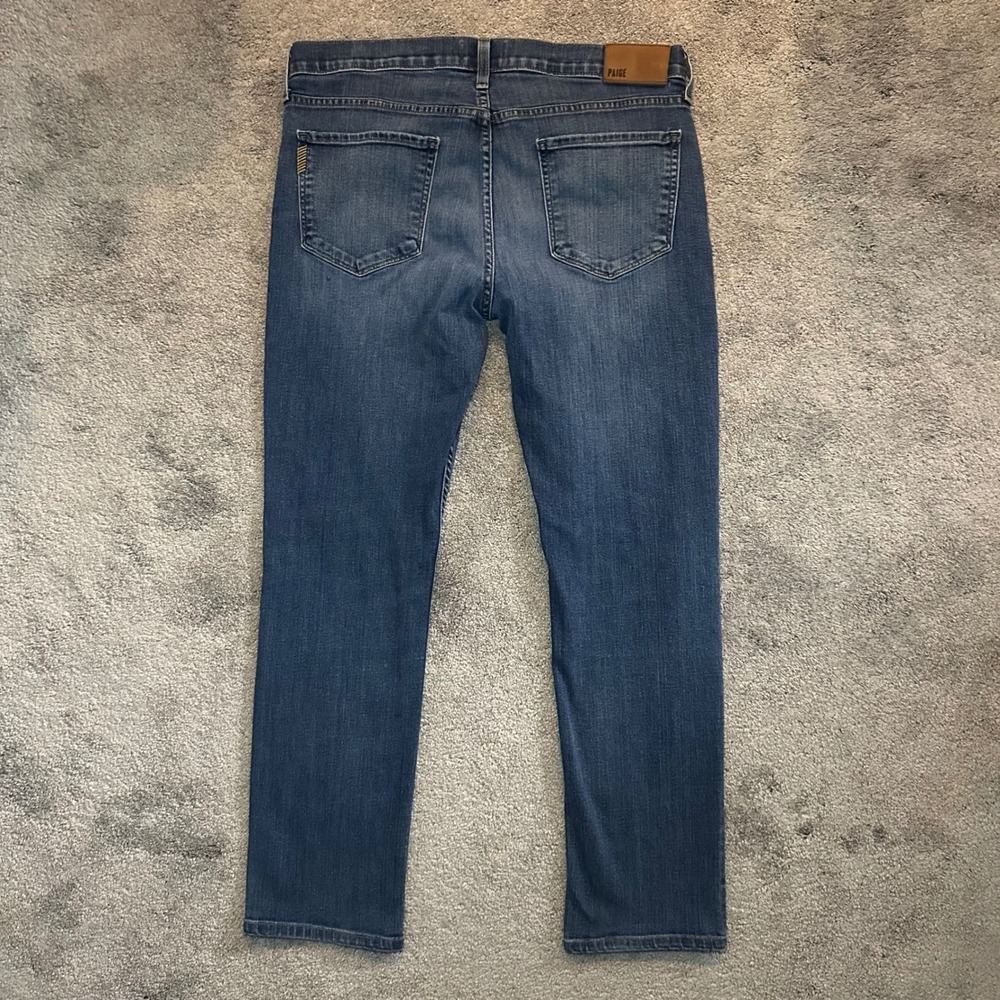 Paige Lennox Jeans Mens 34 (Fit 34x29.5) Blue Slim Fit Straight Leg Denim